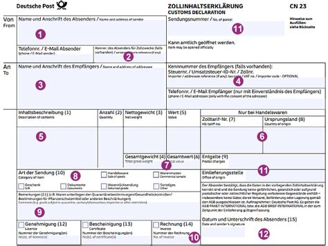 zollinhaltserklärung zum ausdrucken.